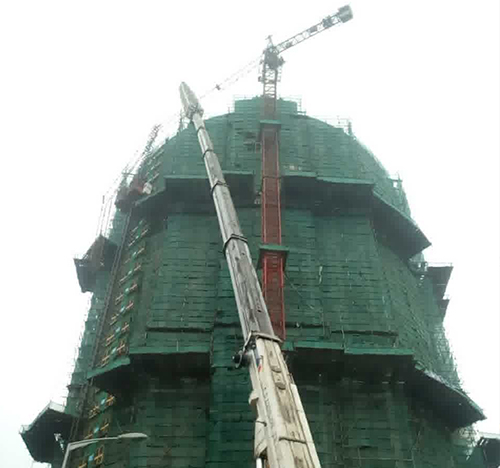 友谊吊车在工地上作业
